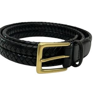 Brighton men’s woven black brass belt 38